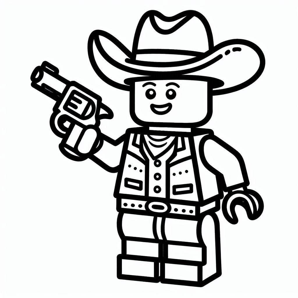 Desenho de Lego Cowboy para Colorir