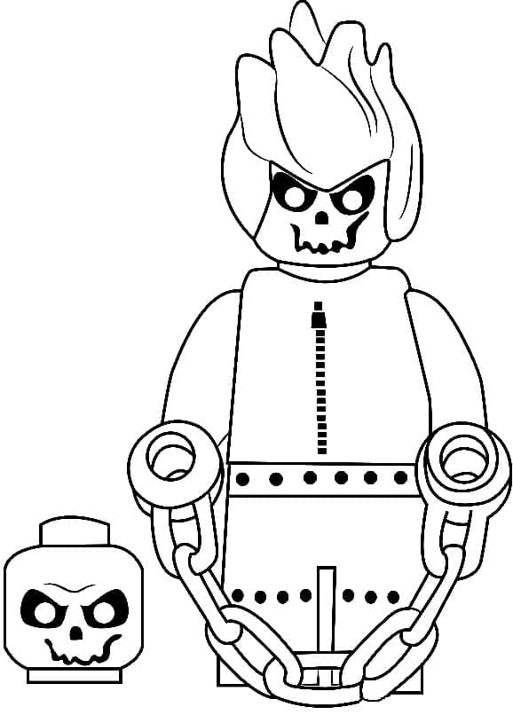 Desenho de Lego Ghost Rider para Colorir