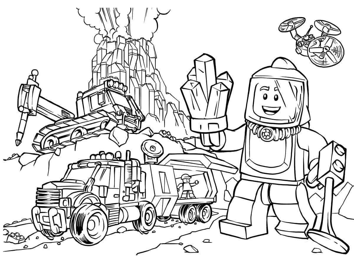 Desenho de Lego Grátis para Crianças para Colorir