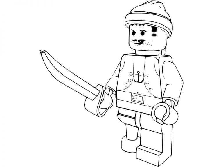 Desenho de Lego Pirata para Colorir
