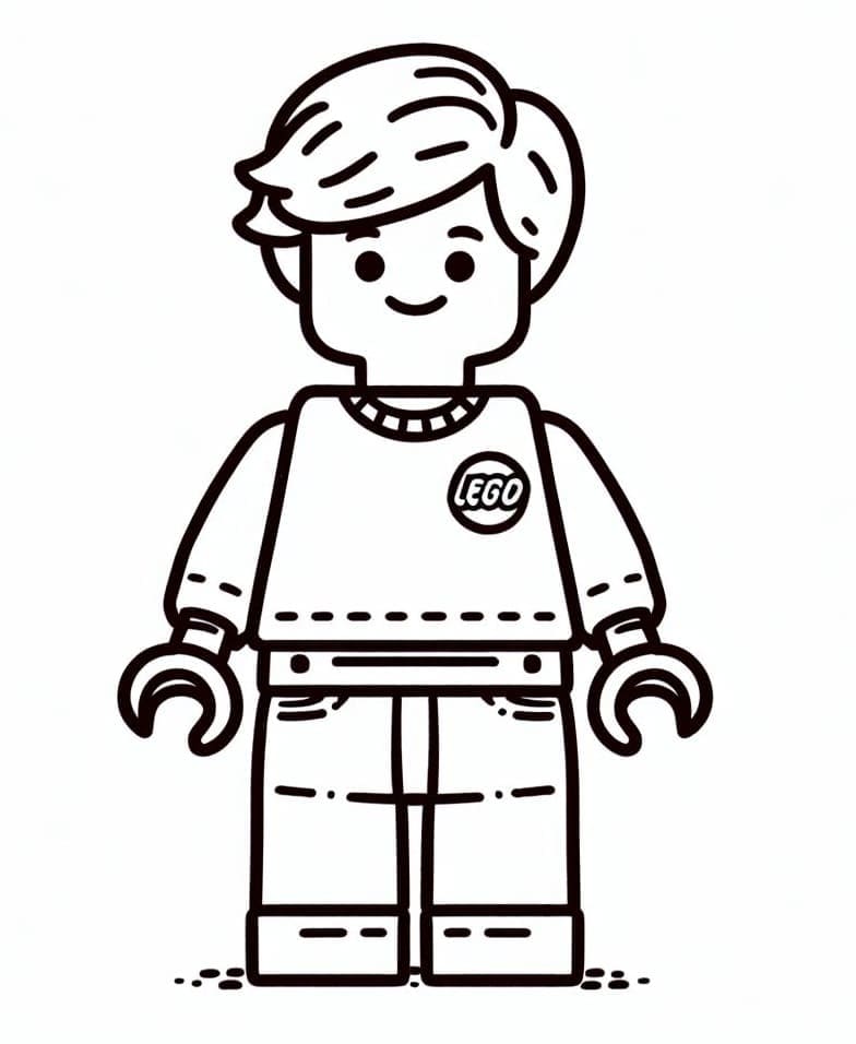 Desenho de Menino Lego para Colorir