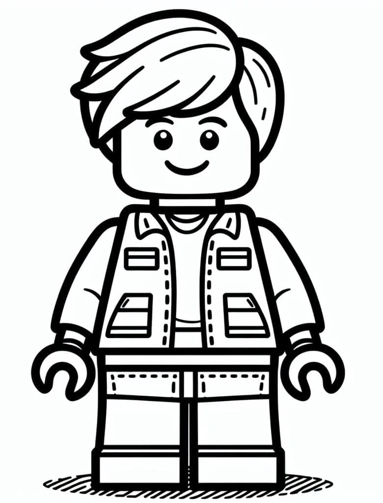 Desenho de um Menino Lego para Colorir