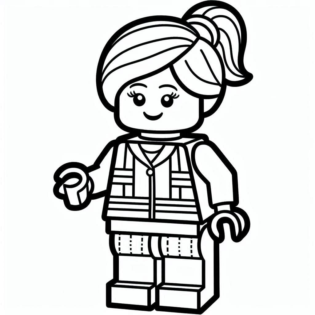 Desenho de uma Menina Lego para Colorir