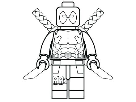 Desenho de Lego Deadpool para Imprimir e Colorir