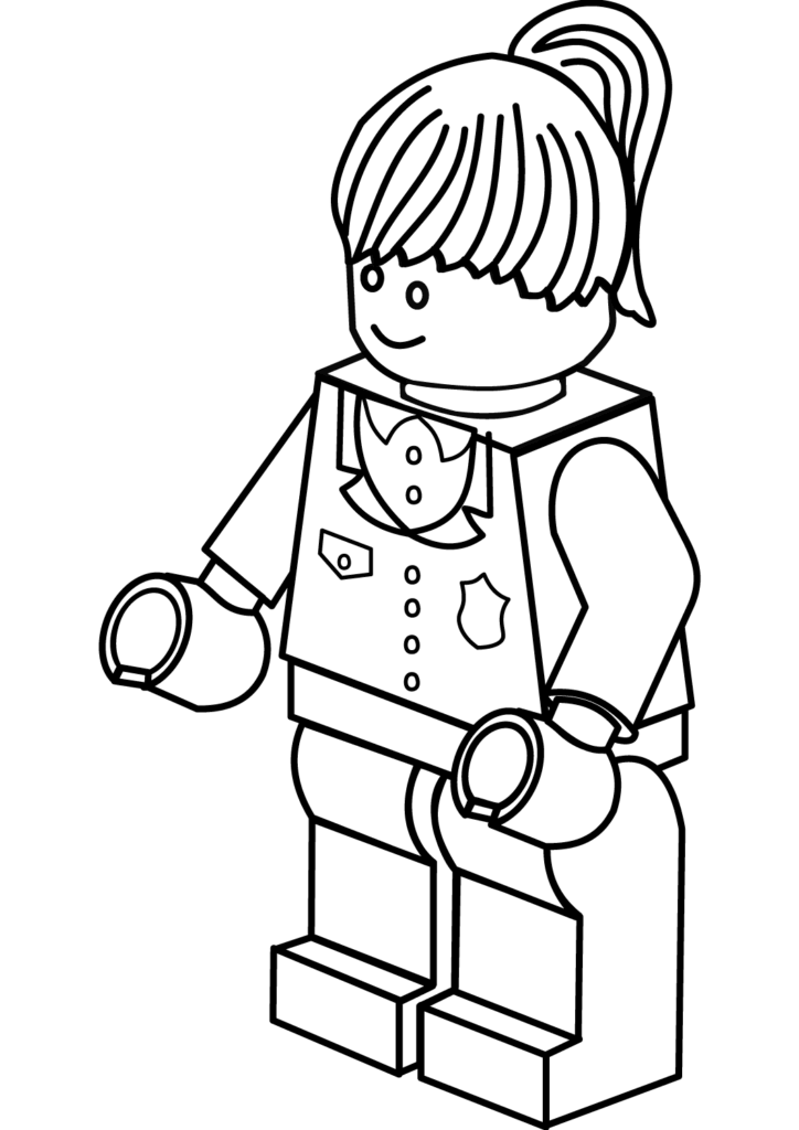 Desenho de Lego Mulher Policial para Colorir