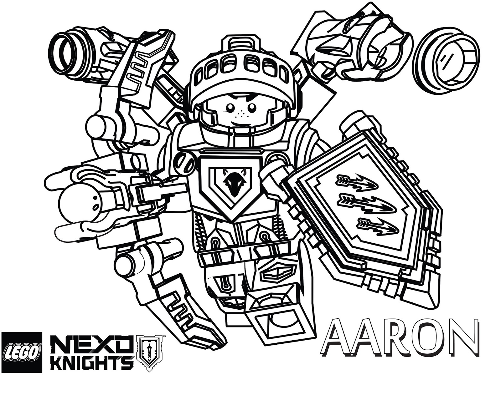 Desenho Lego Aaron A4 para Colorir