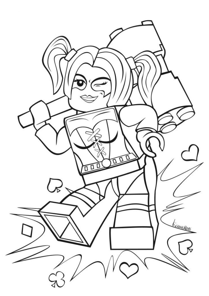 Desenho Lego da Arlequina para Colorir de Graça