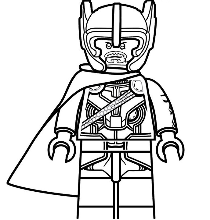 Desenho Lego do Thor para Colorir