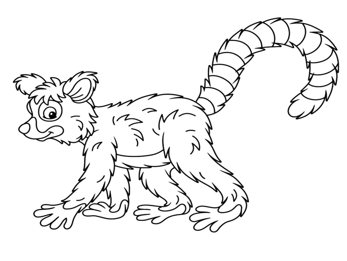 Desenho De Lemure Feliz Para Colorir