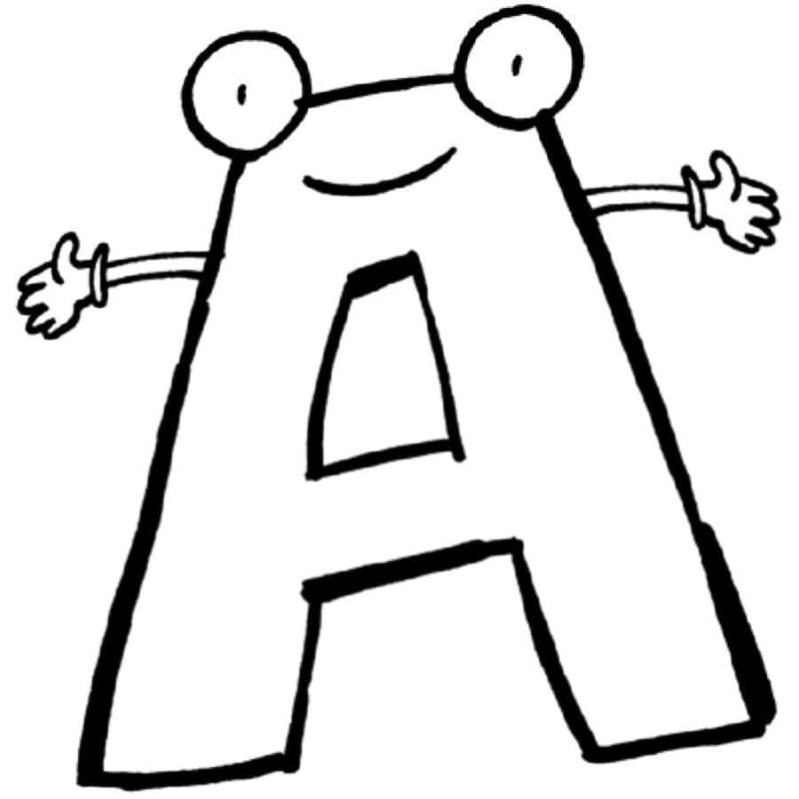 Desenho De Letra A Animada Para Colorir