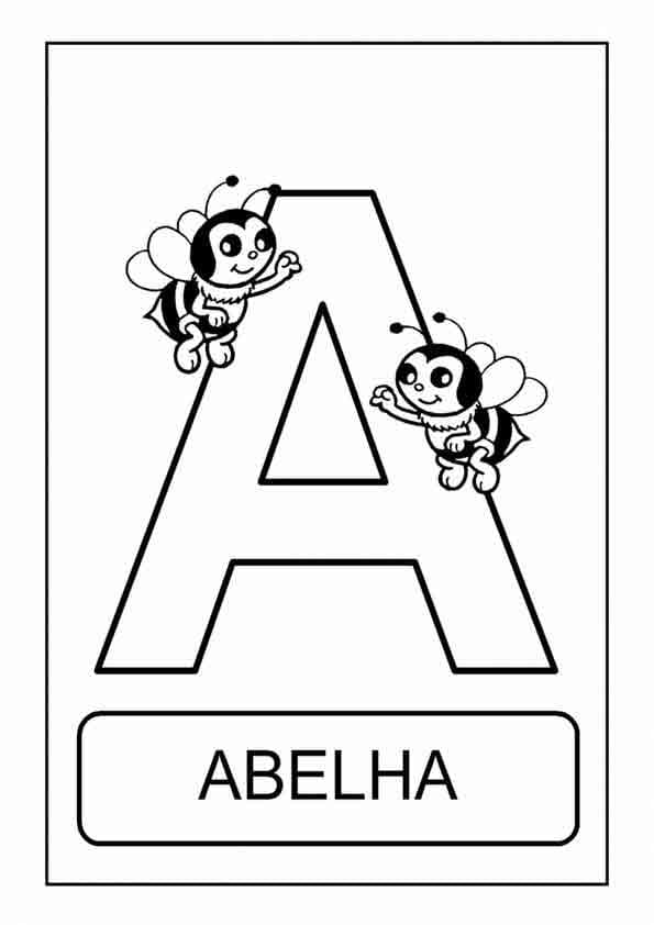 Desenho De Letra A e Para Abelha Para Colorir