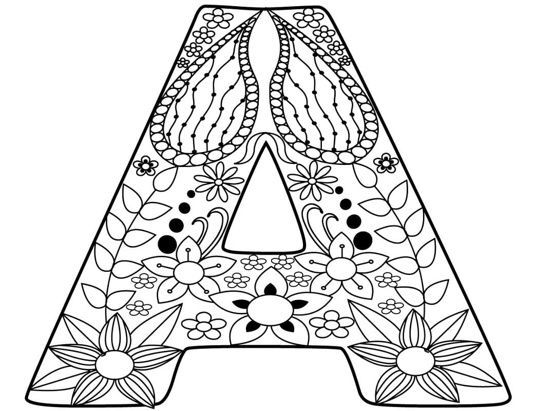Desenho De Bela Letra A Para Colorir