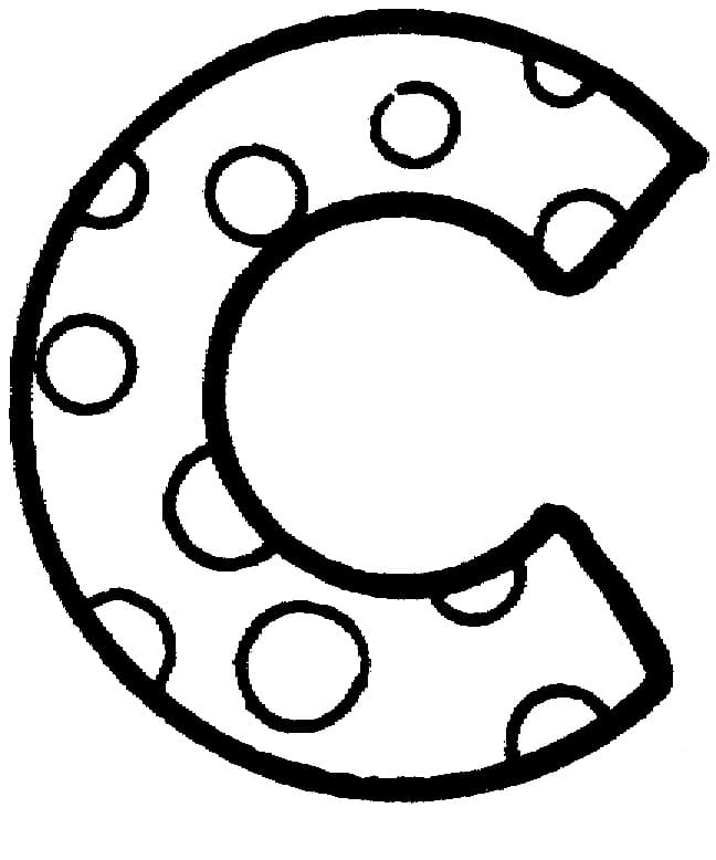 Desenho De adorável Letra C Para Colorir