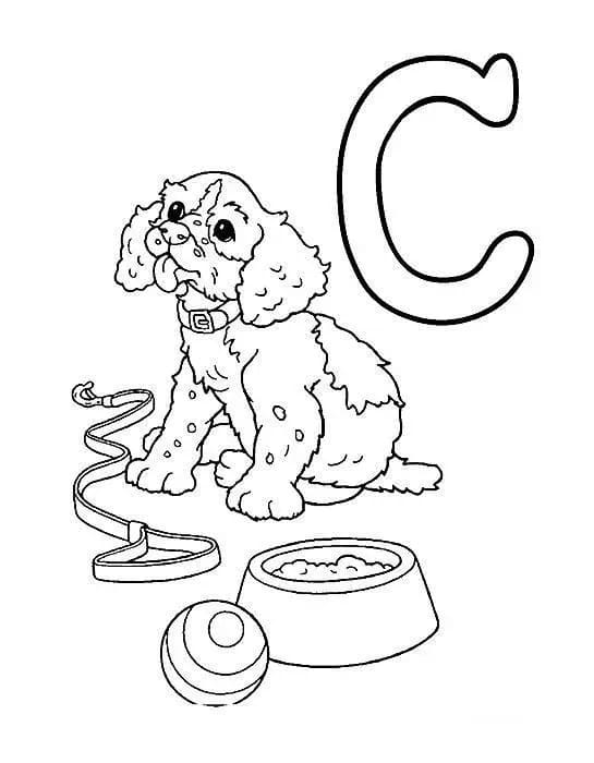 Desenho De Letra C e Para Cachorro Para Colorir