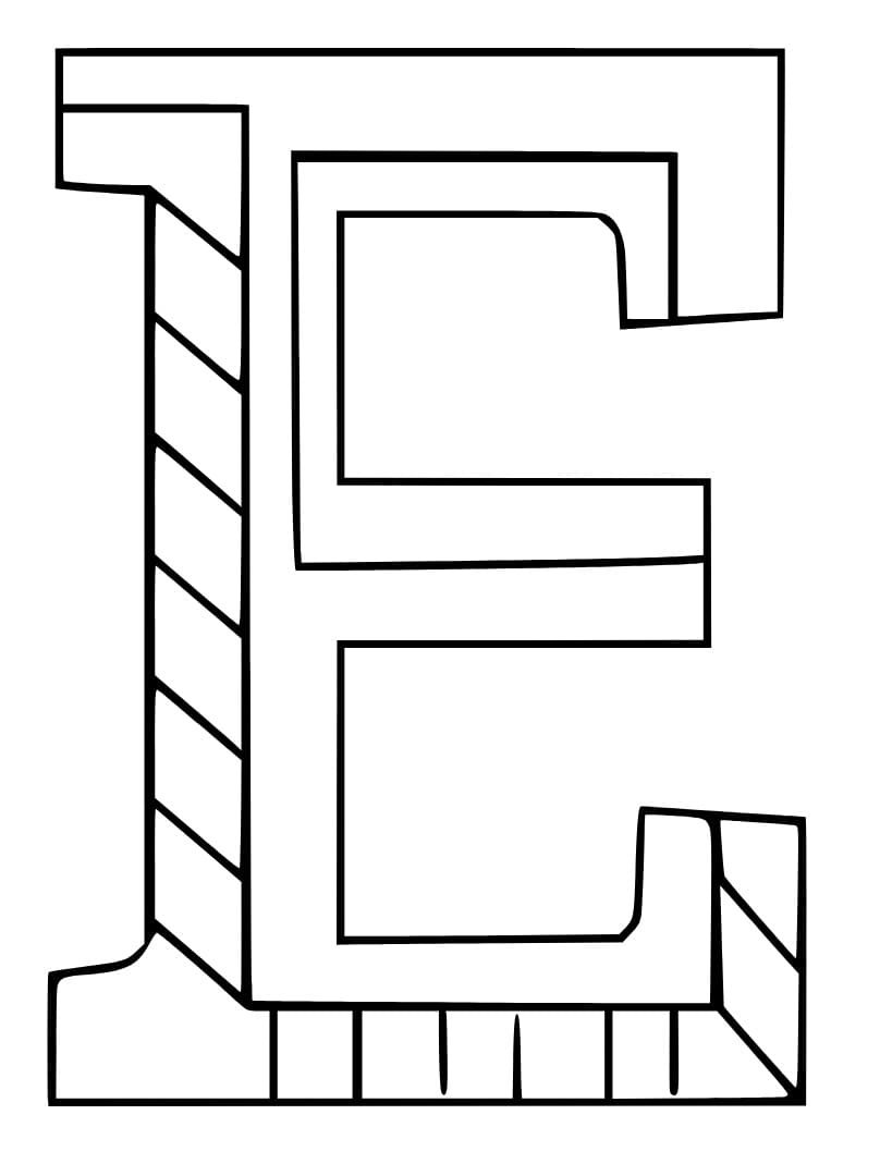 Desenho De Imagem De Letra e Para Colorir