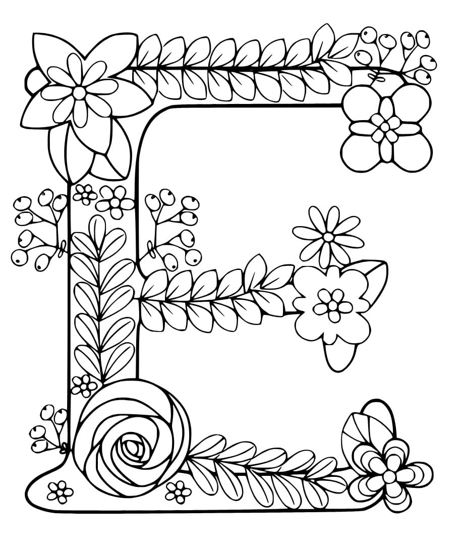 Desenho De Letra e Maravilhosa Para Colorir