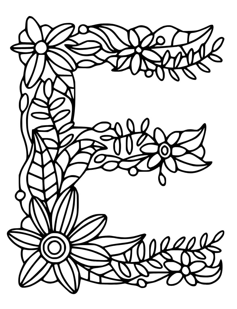 Letra e para Colorir