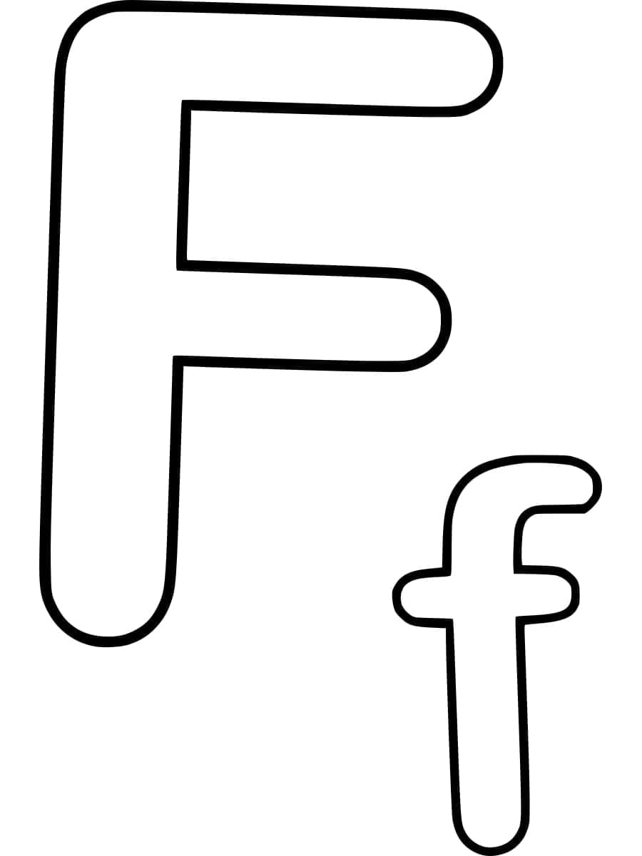Desenho De Letra F Para crianças Para Colorir