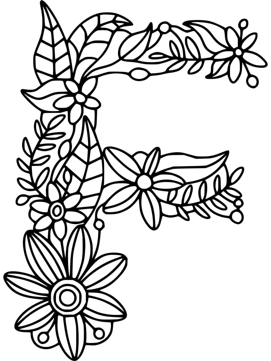 Letra F para Colorir