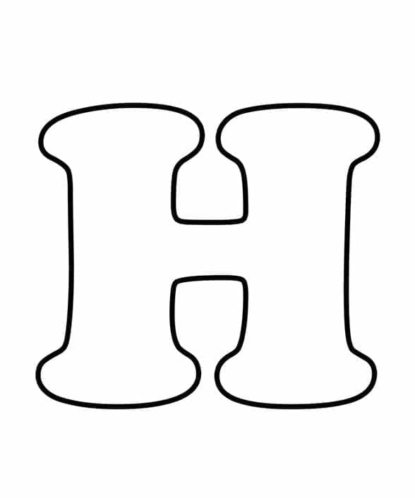 Desenho De Letra H fácil Para Colorir