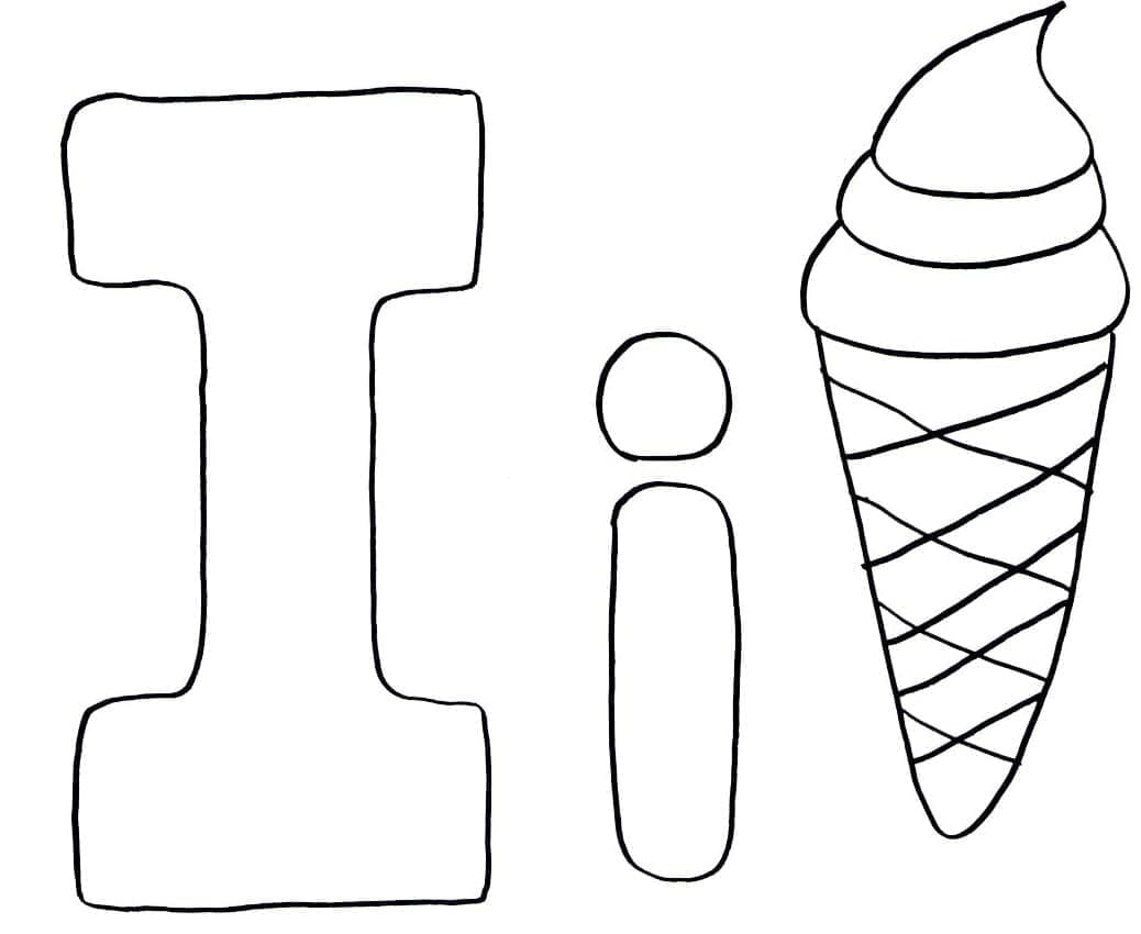 Desenho De Letra I grátis Para Colorir