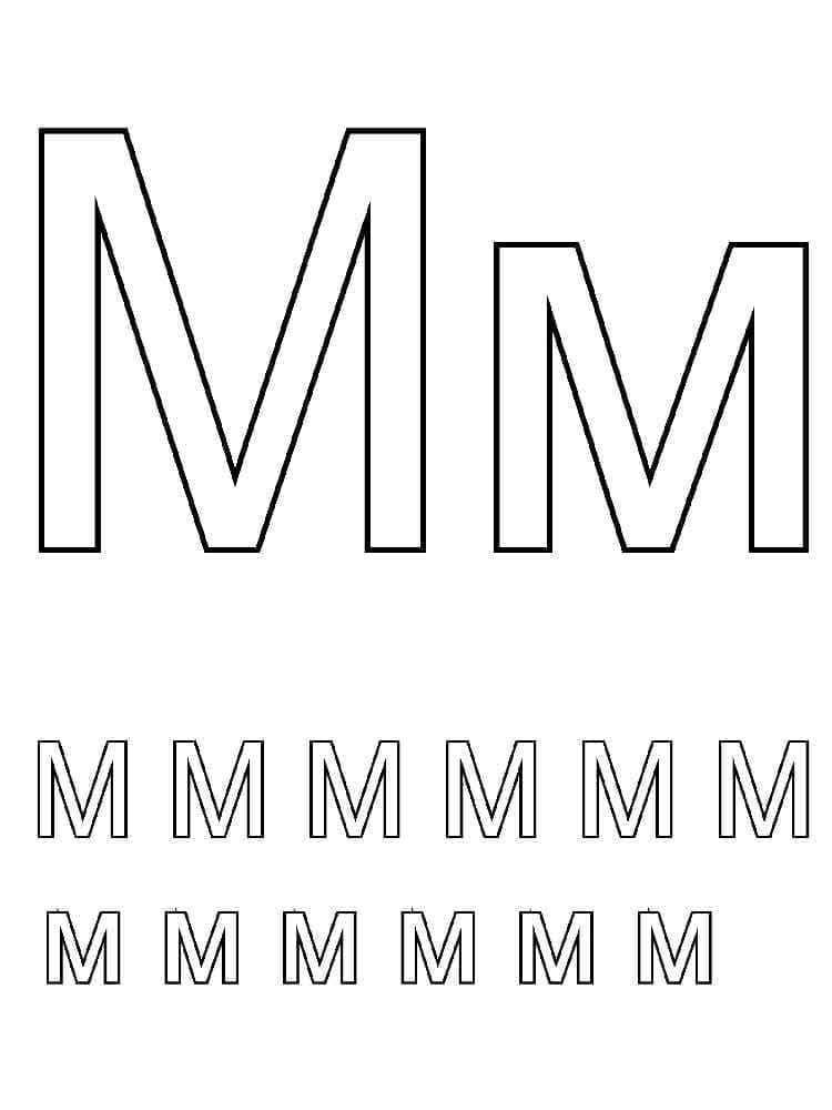 Letra M para Colorir