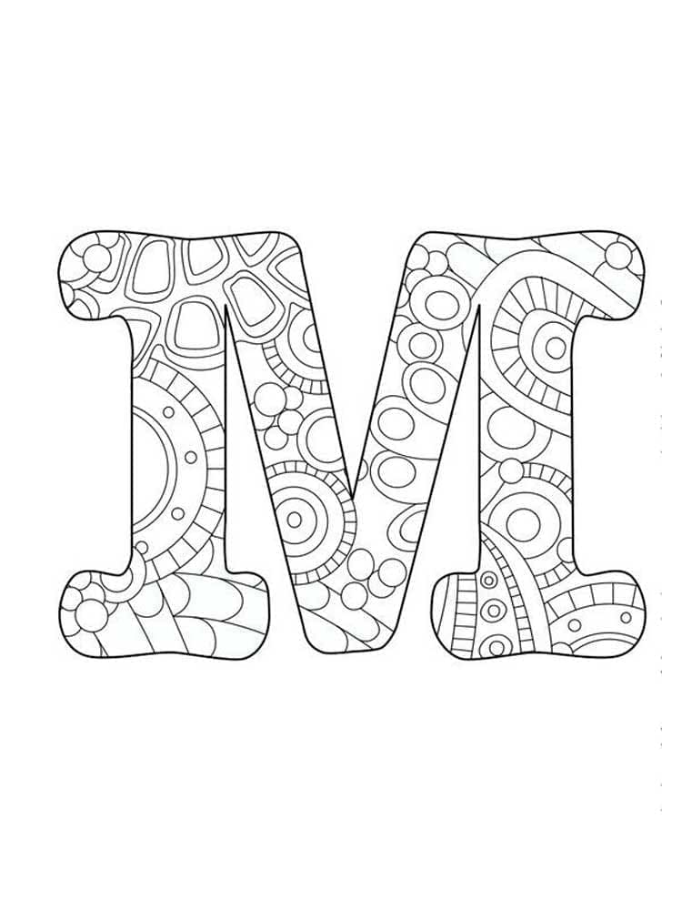 Desenho De Linda Letra M Para Colorir