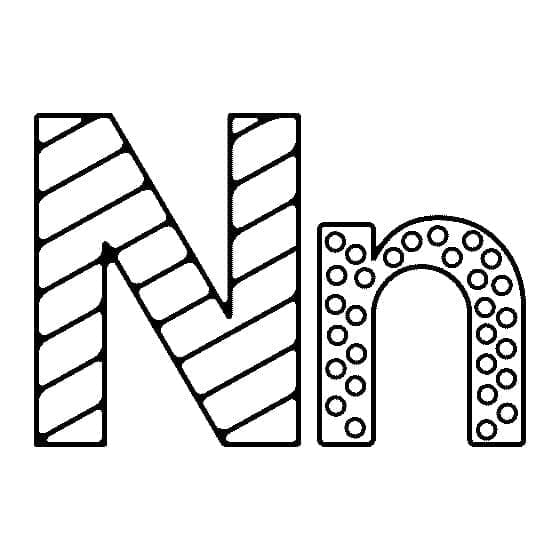 Letra N para Colorir