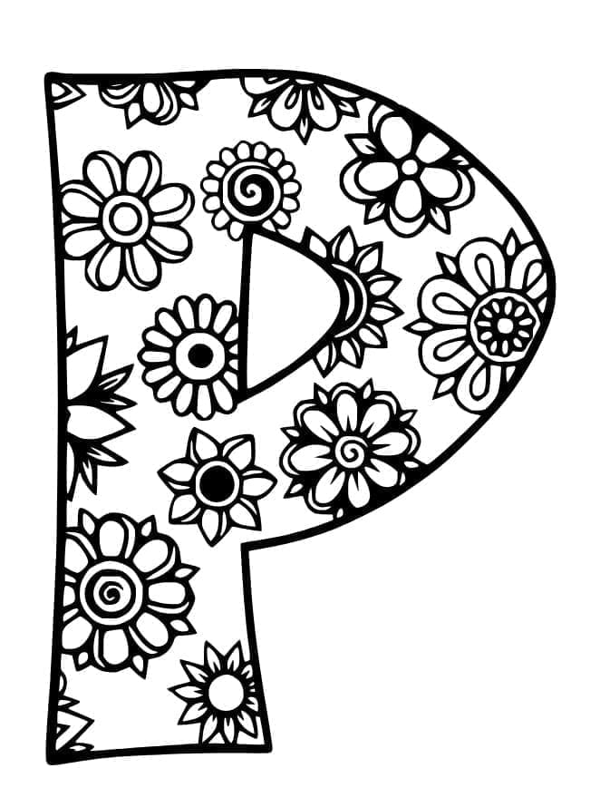 Letra P para Colorir