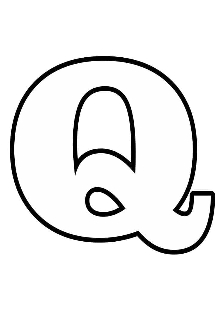 Desenho De Letra Q maiúscula Para Colorir
