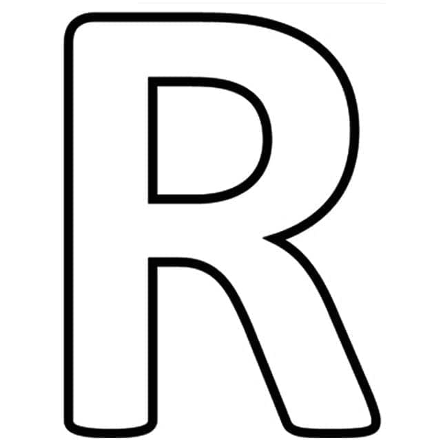 Desenho De Letra R maiúscula Para Colorir