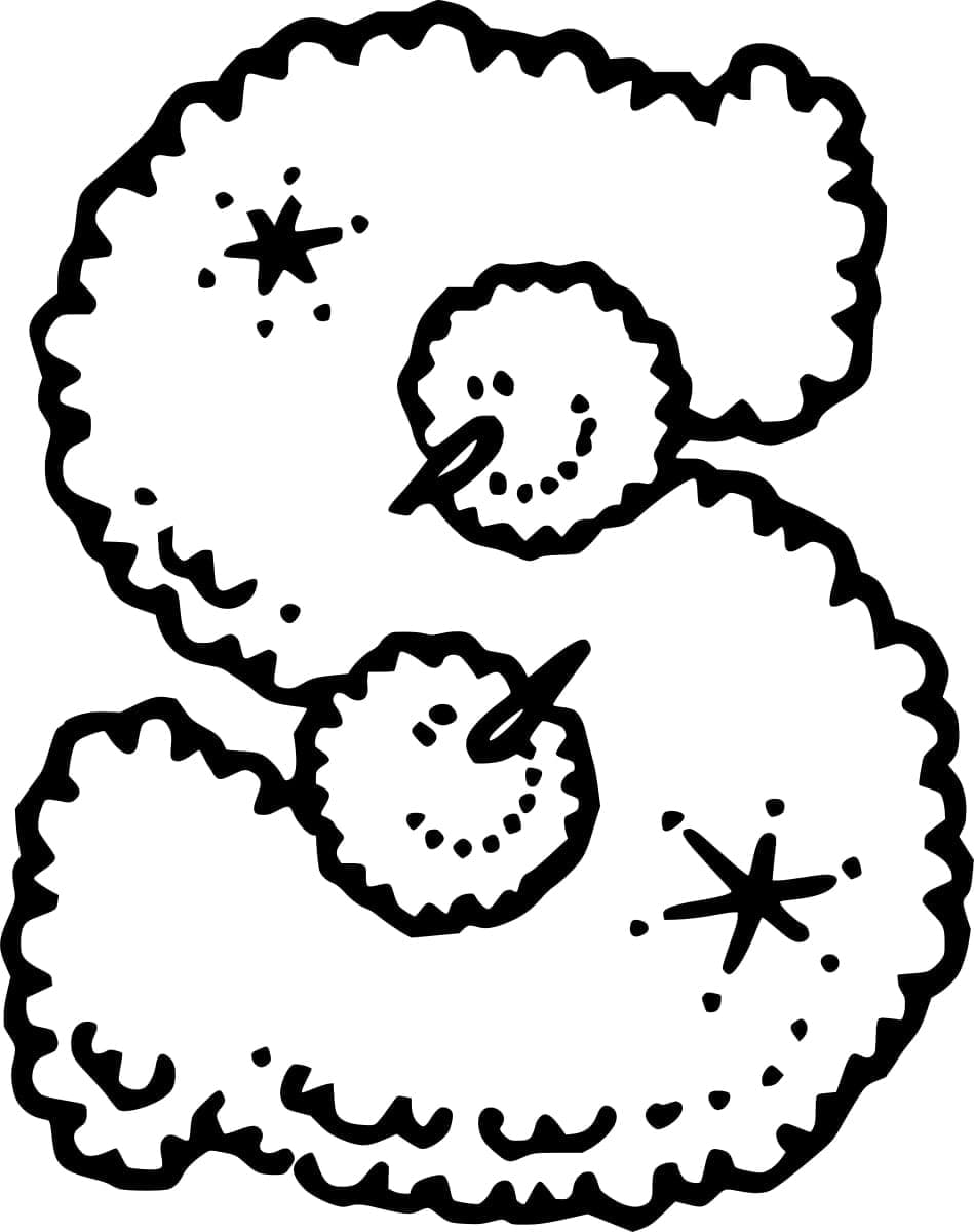 Desenho De adorável Letra S Para Colorir