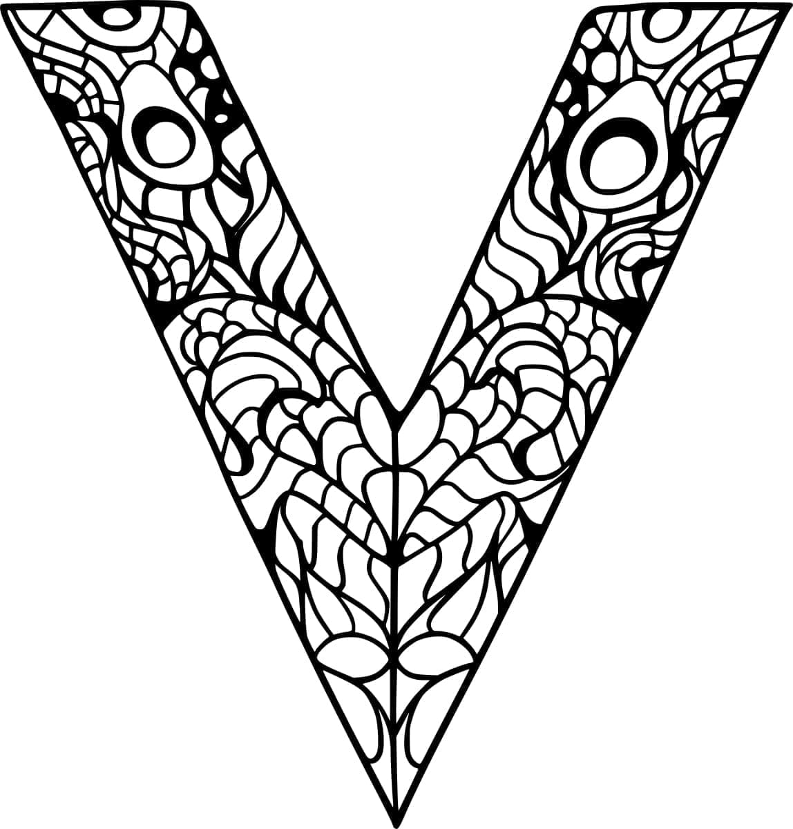 Letra V para Colorir