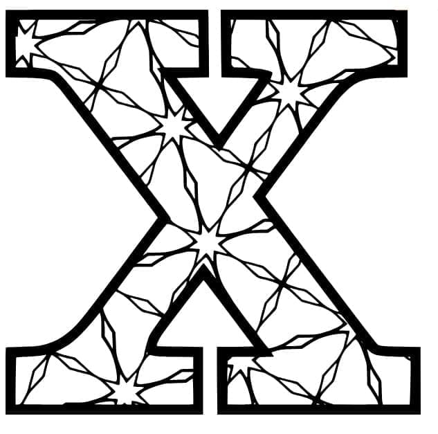 Letra X para Colorir