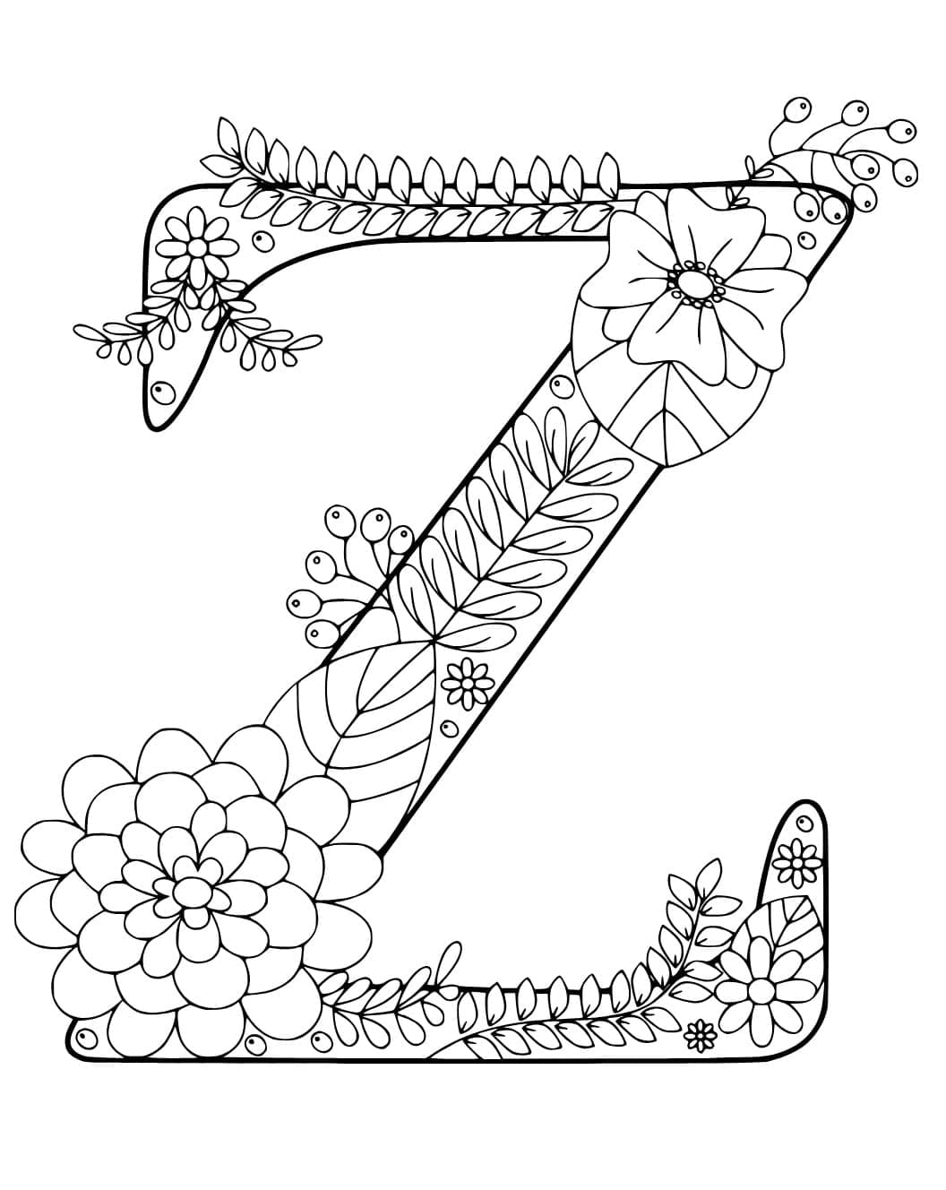 Desenho De Linda Letra Z Para Colorir