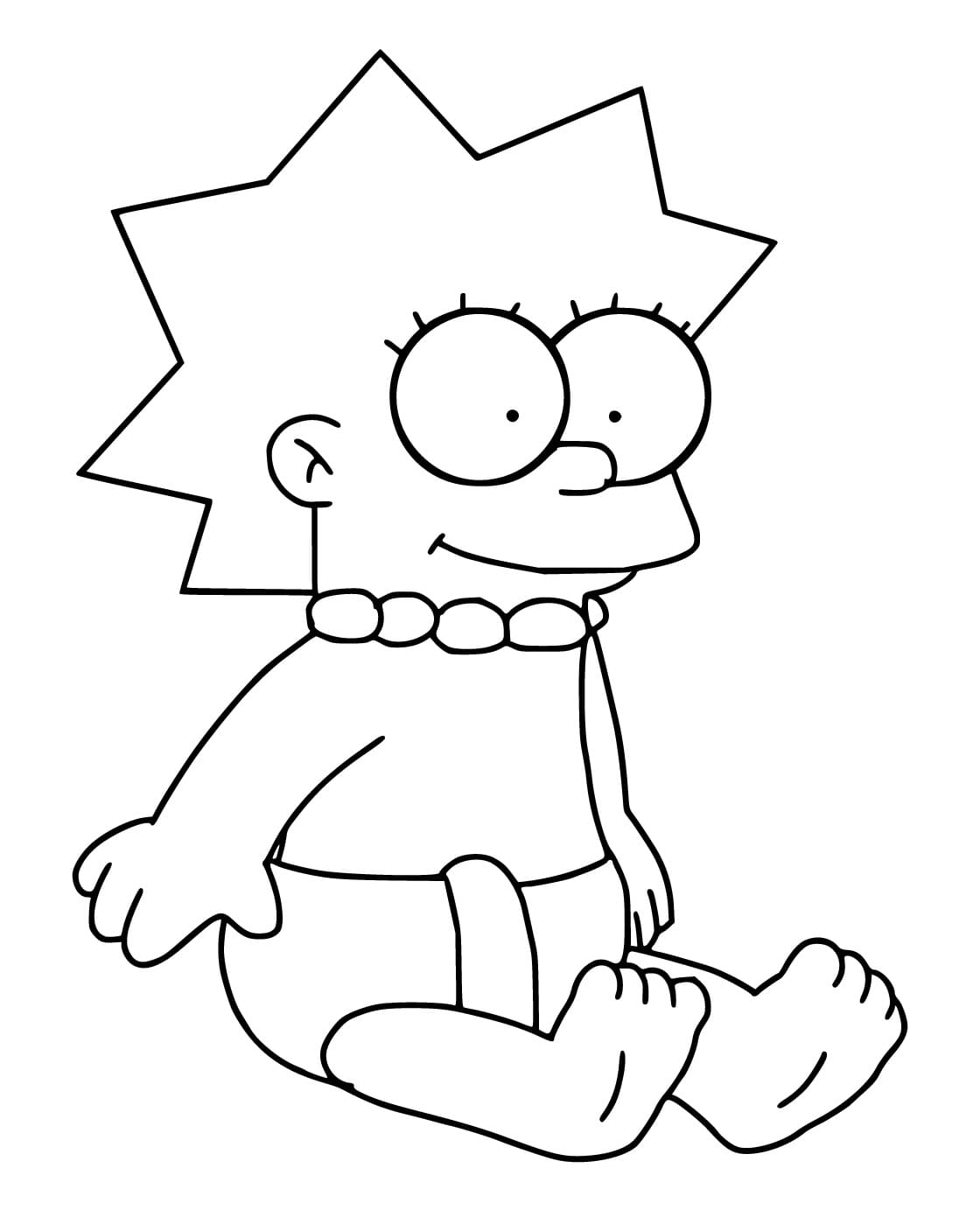 Desenho De bebê Lisa Simpson Para Colorir