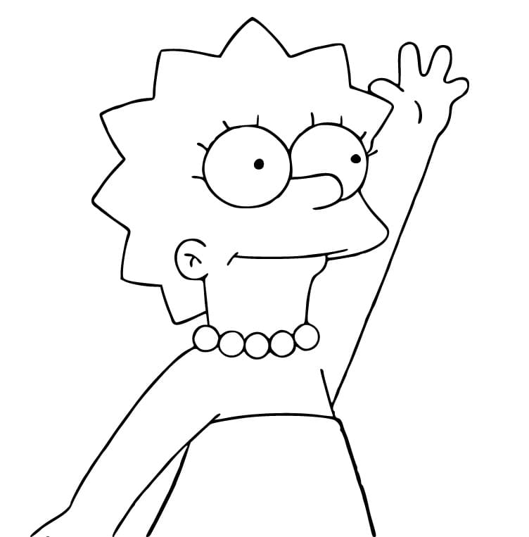 Desenho De Lisa Simpson amigável Para Colorir