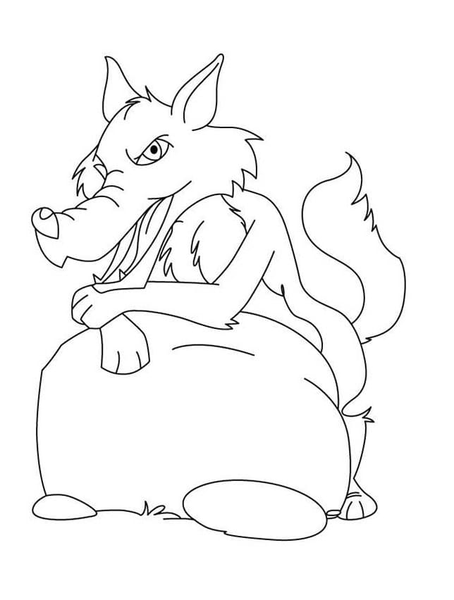 Desenho De Lobo Mau Para crianças De 4 Ano Para Colorir