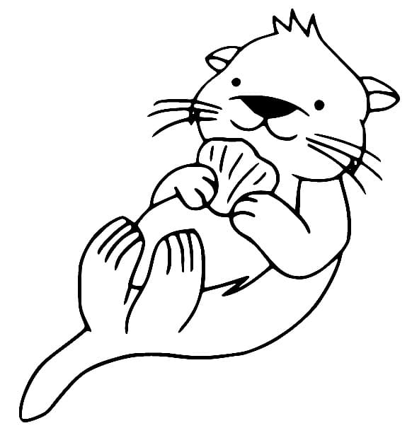 Desenho De adorável Lontra Para Colorir
