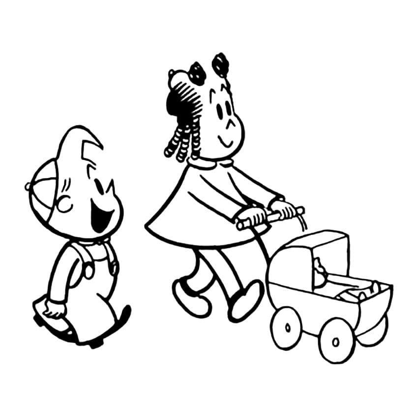 Desenho Luluzinha e Alvinho Brincando Para Colorir