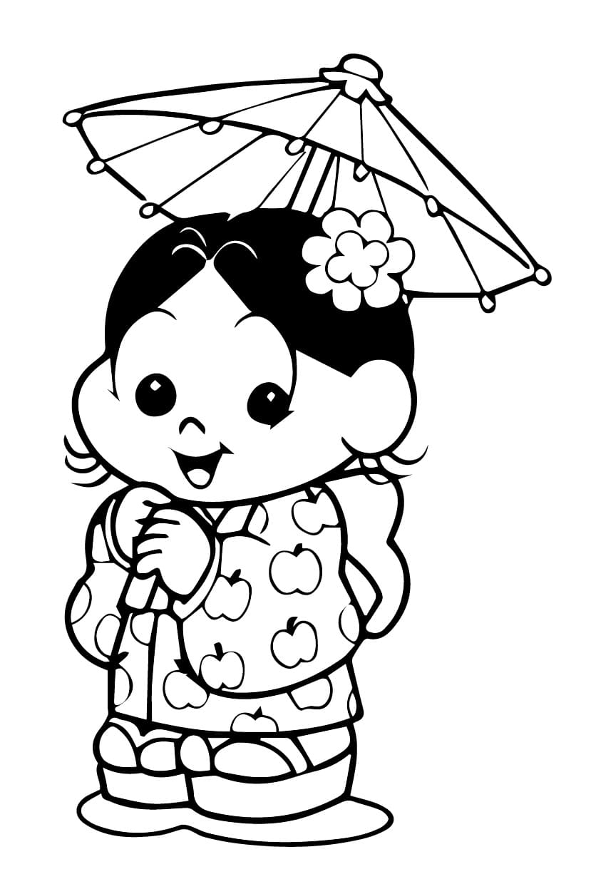 Desenho De Magali Alegre Para Colorir