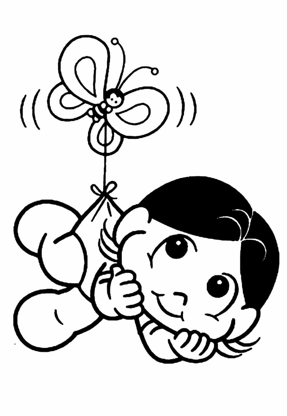 Desenho De Magali e Borboleta Para Colorir