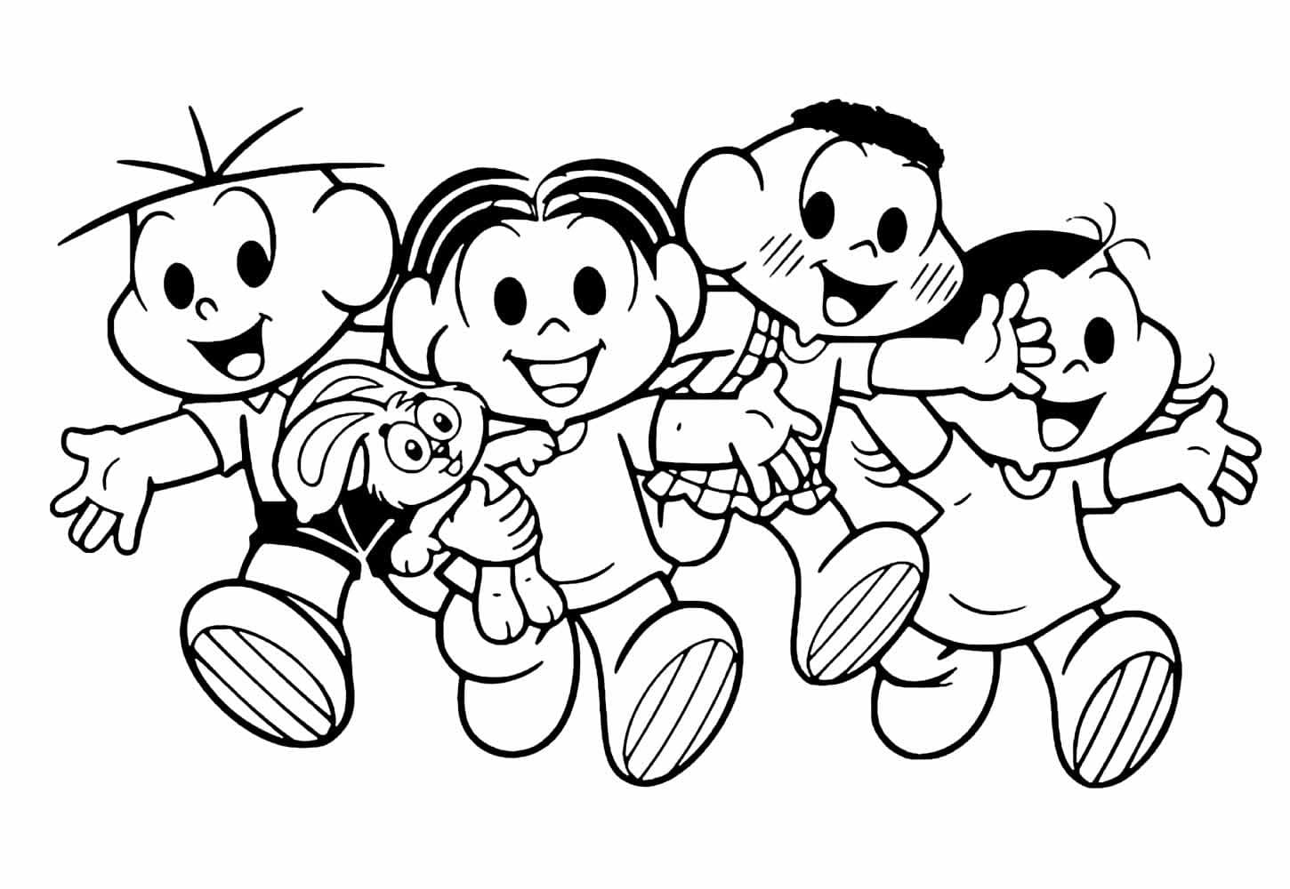 Desenho De Magali e Seus Amigos Para Colorir
