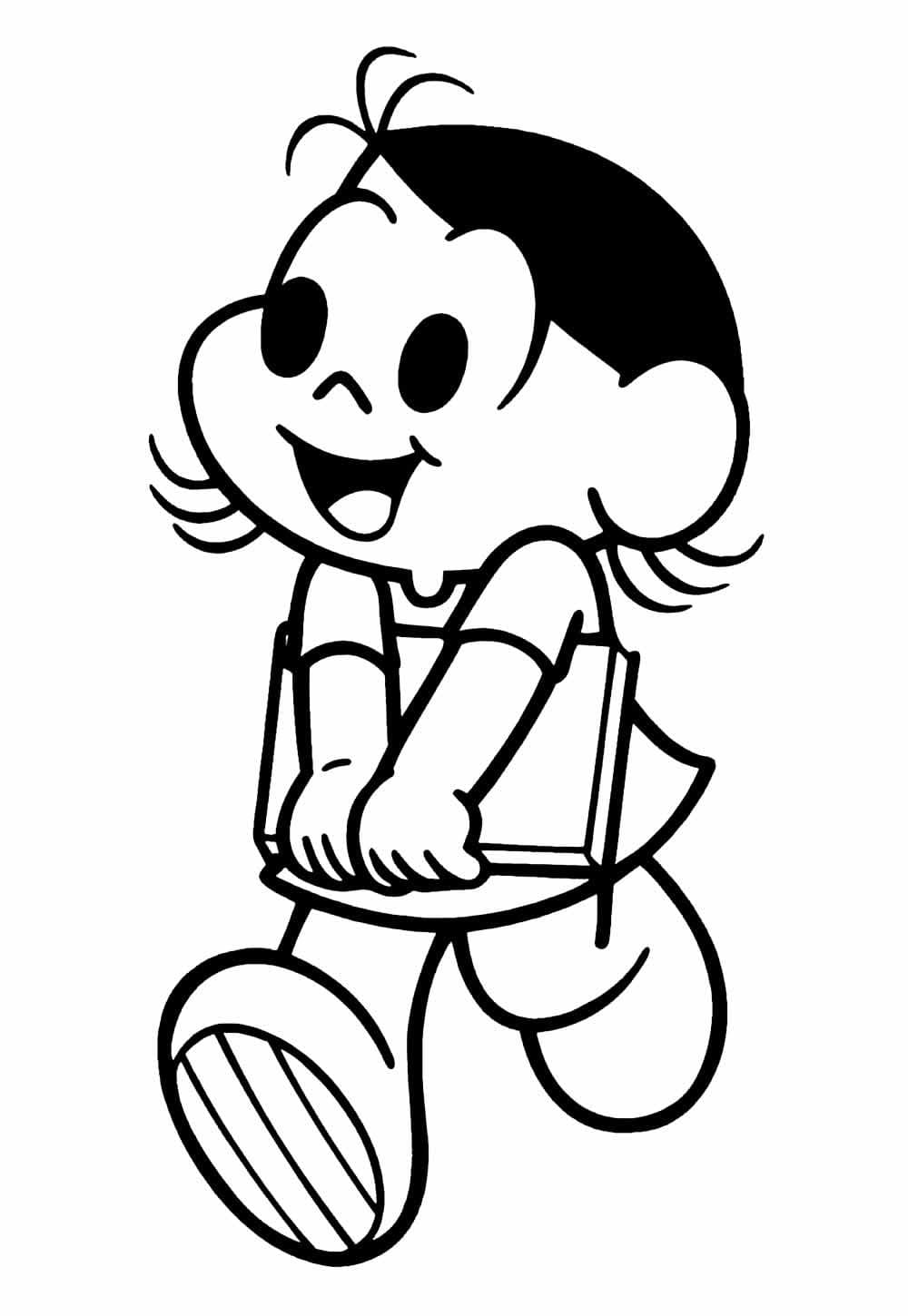 Desenho De Magali Feliz Para Colorir
