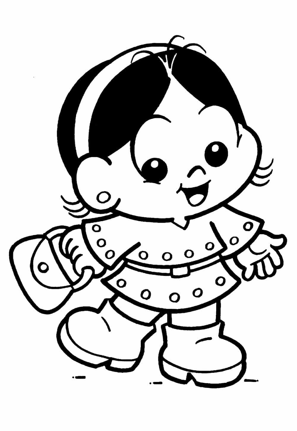 Desenho De Magali Sorridente Para Colorir