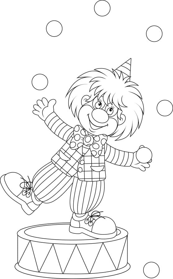 Desenho De Malabarista adorável Para Colorir