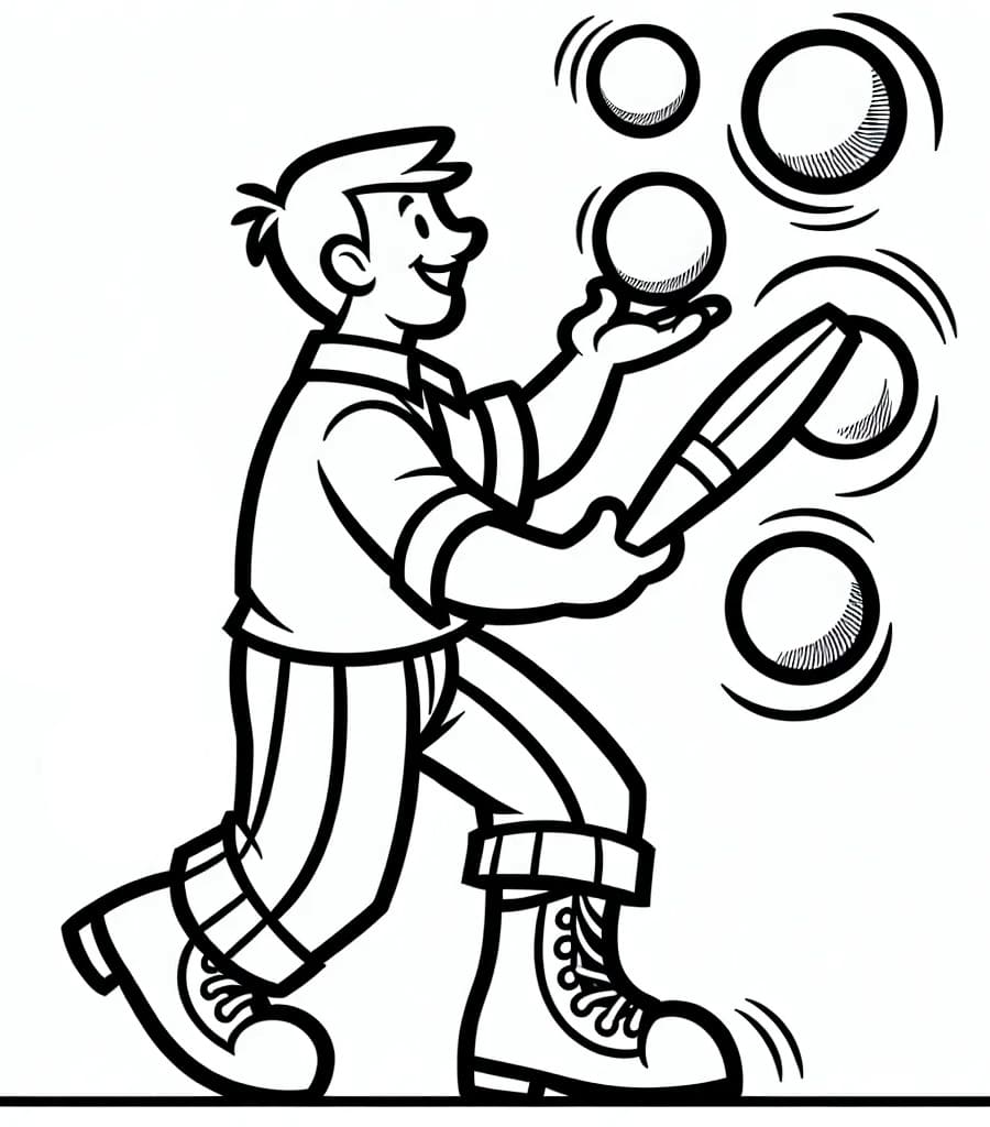 Desenho De Malabarista Para crianças Para Colorir