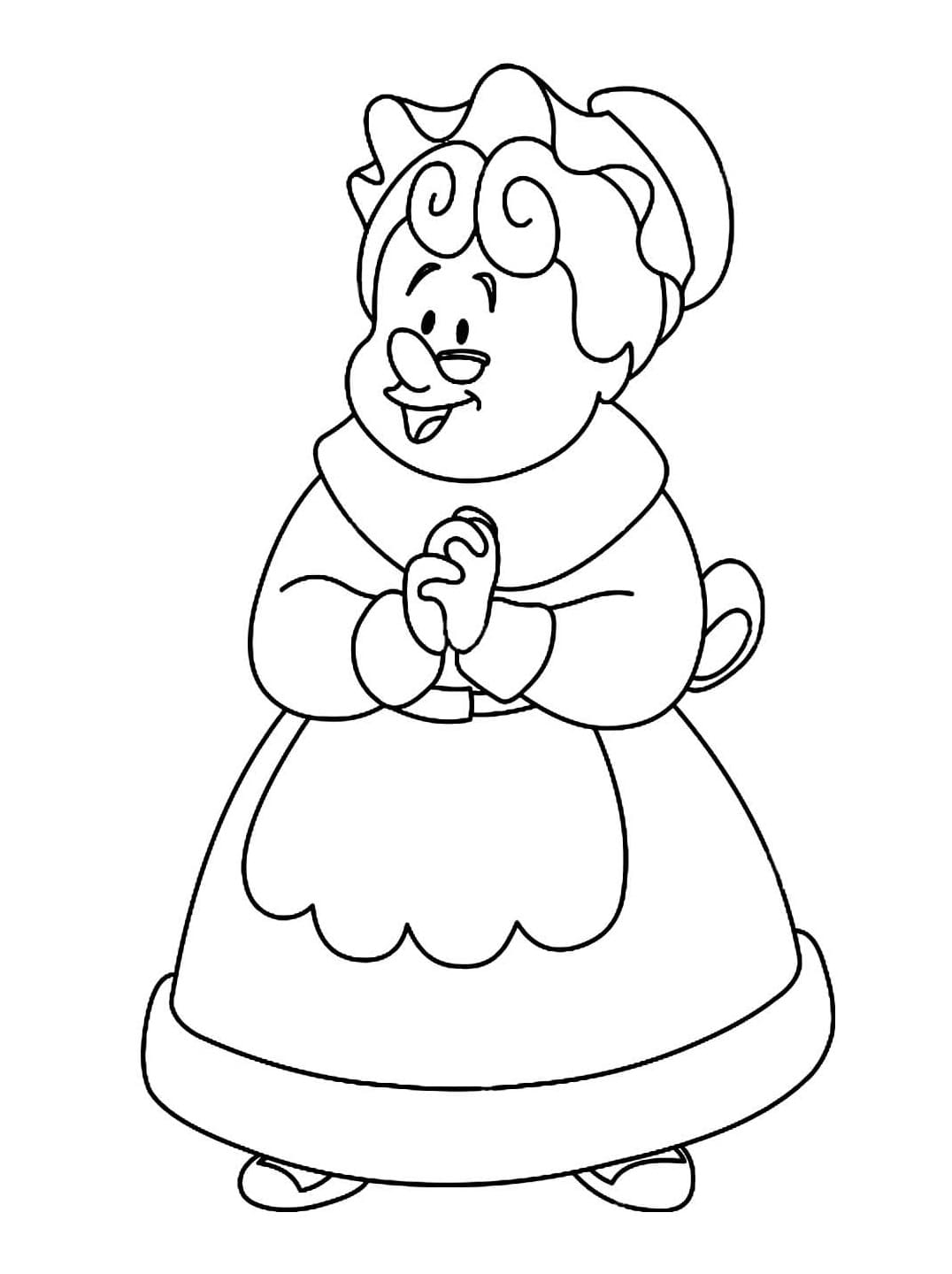 Desenho De mamãe Noel Alegre Para Colorir