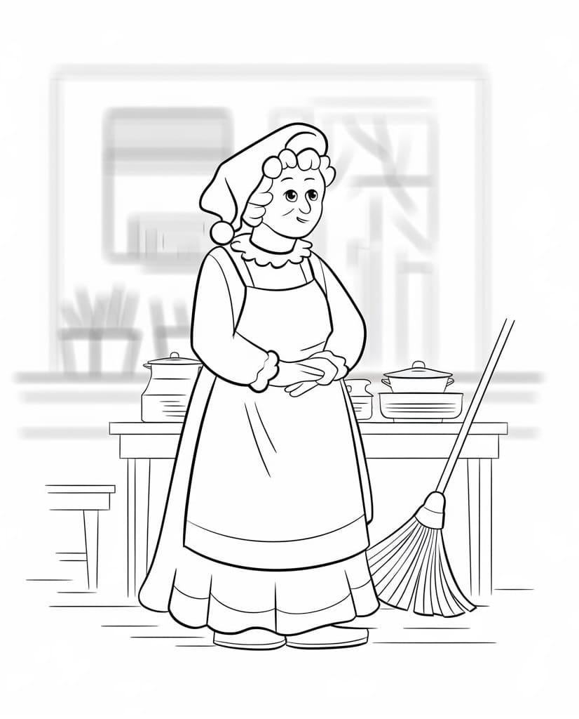 Desenho De mamãe Noel grátis Para crianças Para Colorir