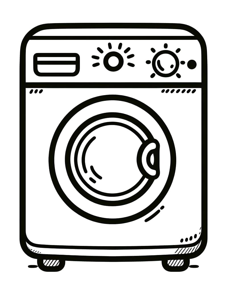Desenho De Pequena máquina De Lavar Para Colorir